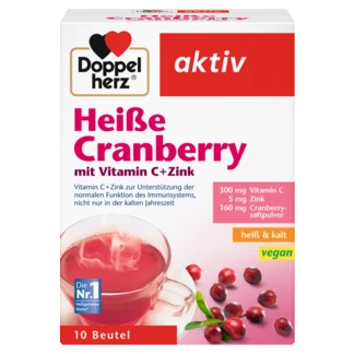 Abbildung der Produktverpackung Doppelherz aktiv Heiße Cranberry Frontansicht